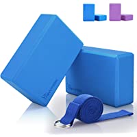 ANVASK Bloque Yoga (2pcs) Correa para Yoga (1pcs)- Yoga Block de Alta Densidad EVA para Soportar Poses Más Profundas…